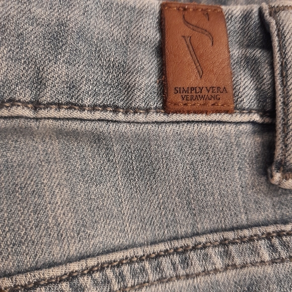 Simply Vera Vera Wang Women 10 Lt. Wash Ankle Denim Jeans Ombre Bleached Faded - Picture 6 of 8